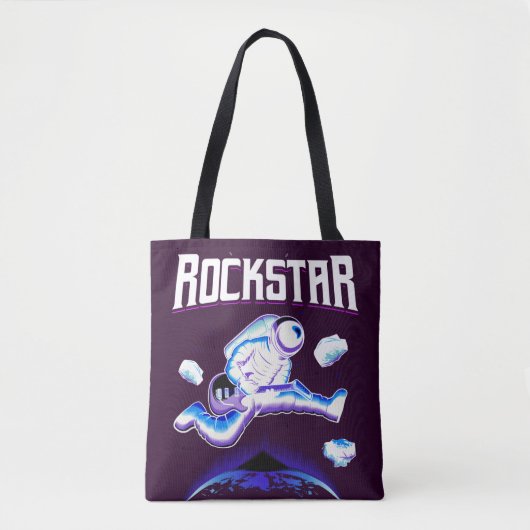 Rockstar-Astronaut spielt Gitarre im Weltraum Tasche (Vorderseite)