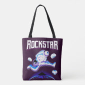 Rockstar-Astronaut spielt Gitarre im Weltraum Tasche (Rückseite)