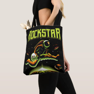 Rockstar-Astronaut spielt Gitarre im Weltraum Tasche