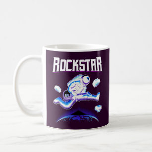 Rockstar-Astronaut spielt Gitarre im Weltraumkaffe Kaffeetasse
