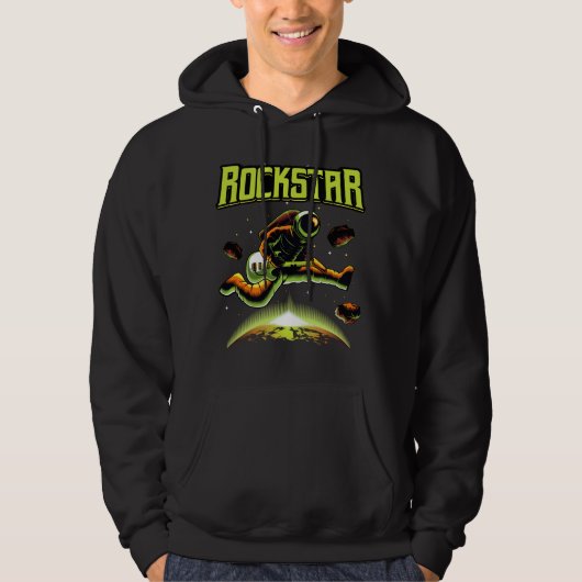 Rockstar-Astronautin spielt Gitarre im Weltraum-Ho Hoodie (Vorderseite)