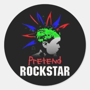 Rockstar-Aufkleber vorgeben Runder Aufkleber