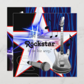 Rockstar Baby Boy Dusche Einladung (Vorne/Hinten)