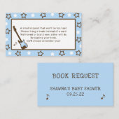 Rockstar Babyparty-Buchantrag - Blau Visitenkarte (Vorne/Hinten)