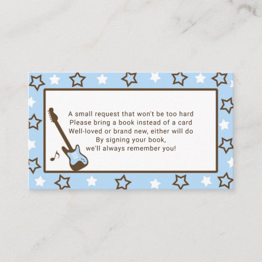 Rockstar Babyparty-Buchantrag - Blau Visitenkarte (Vorderseite)