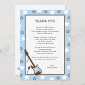 Rockstar-Babyparty danken Ihnen, - Blau zu merken Dankeskarte (Vorne/Hinten)