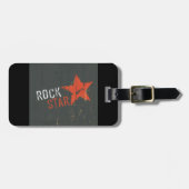 Rockstar Bekümmerter Grunge Roter Stern Gepäckanhänger (Vorderseite horizontal)