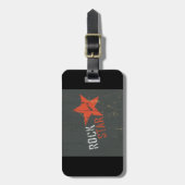 Rockstar Bekümmerter Grunge Roter Stern Gepäckanhänger (Vorderseite vertikal)