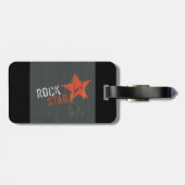Rockstar Bekümmerter Grunge Roter Stern Gepäckanhänger (Rückseite horizontal)