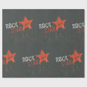 Rockstar Bekümmerter Grunge Roter Stern Geschenkpapier