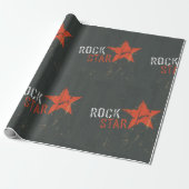 Rockstar Bekümmerter Grunge Roter Stern Geschenkpapier (Ungerollt)