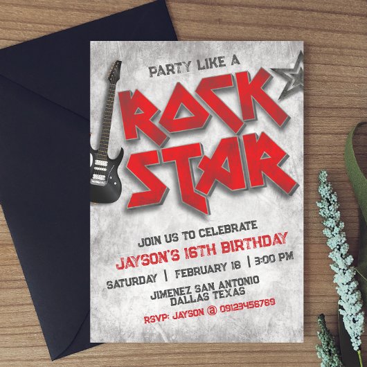 Rockstar Birthday Einladung