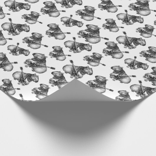 Rockstar Capybara Geschenkpapier (Ecke)