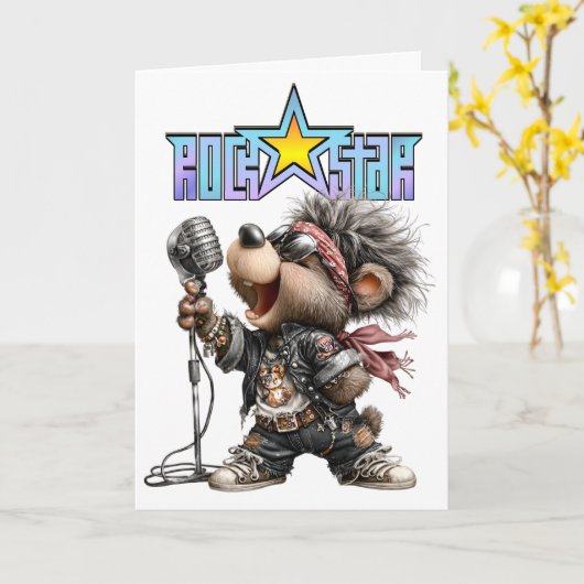 ROCKSTAR Card Karte (Gelbe Blume)