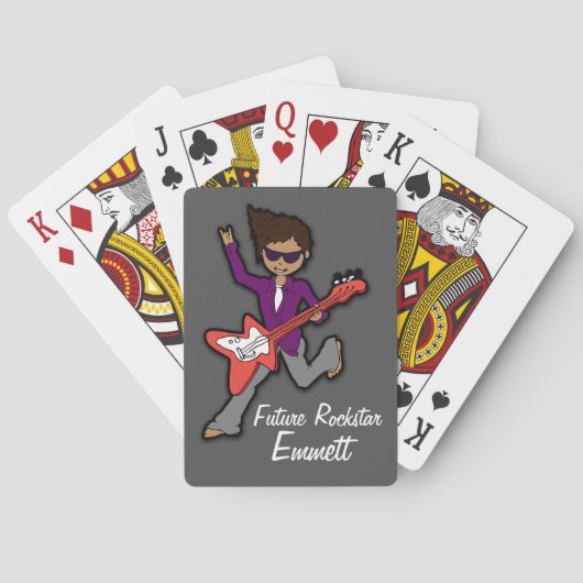 Rockstar Cartoon Junge Name musikalische Spielkart Spielkarten (Rückseite)