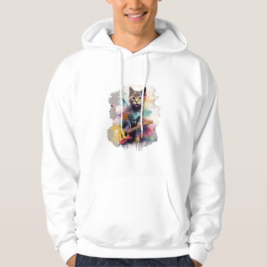 rockstar cat cat lover design hoodie (Vorderseite)