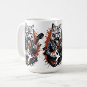Rockstar Cat Shredding Guitar Kaffeetasse (Vorderseite Links)