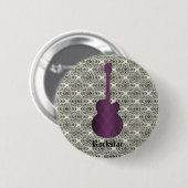 Rockstar Damask Gitarrenschaltfläche, Lila Button (Vorne & Hinten)