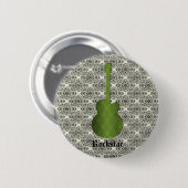 Rockstar Damask Gitarrenschaltfläche, Olive Green Button (Vorne & Hinten)