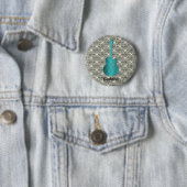 Rockstar Damask Gitarrenschaltfläche, Türkis Button (Beispiel)