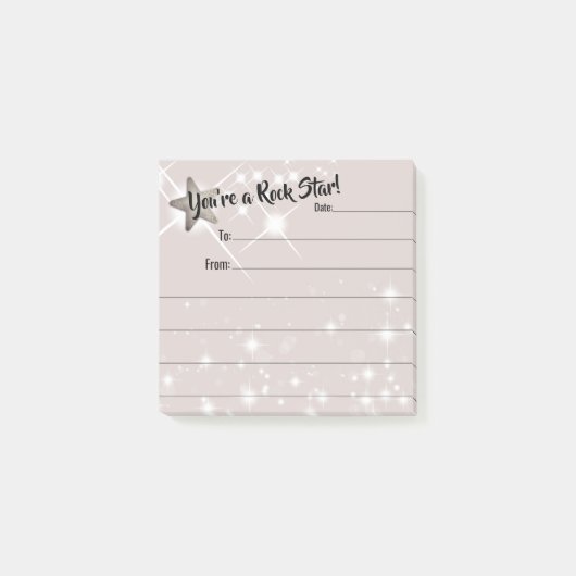 Rockstar der Mitarbeitererkennung nach der Auszeic Post-it Klebezettel (Vorderseite)
