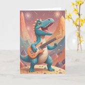 Rockstar Dino Birthday Bash Karte (Gelbe Blume)