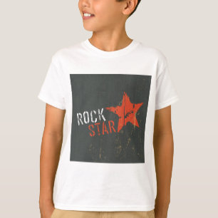 Rockstar Distressed Grunge Rote Stern T-Shirt