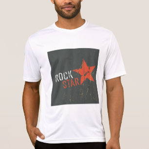 Rockstar Distressed Grunge Roter Stern T-Shirt