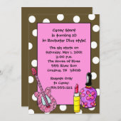 Rockstar Diva-Geburtstags-Einladungen Einladung (Vorne/Hinten)