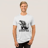Rockstar Dragon Dinosaurier Tri-Blend Shirt (Vorderseite voll)
