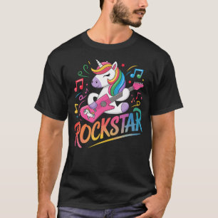 Rockstar-Einhorn-Gitarre Gitarrist T-Shirt