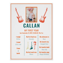 Rockstar First Birthday Milestone Poster