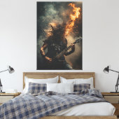Rockstar Flammen Leinwanddruck (Insitu (Schlafzimmer))