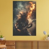 Rockstar Flammen Leinwanddruck (Insitu (Wohnzimmer))