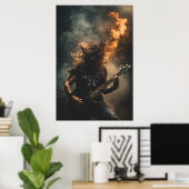 Rockstar Flammen Poster (Heimbüro)