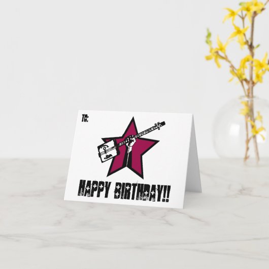 "RockStar"-Geburtstagskarten Karte (Gelbe Blume)