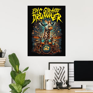 Rockstar Giraffe Poster - Dekorationsgeschenk für