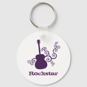 Rockstar Gitarre Schlüsselanhänger, Lila Schlüsselanhänger