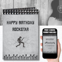 Rockstar Gitarre Thema Glückwunsch Geburtstagskart