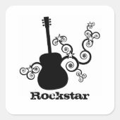 Rockstar Gitarren-Aufkleber Quadratischer Aufkleber (Vorderseite)