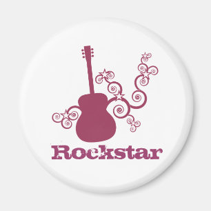 Rockstar Gitarren-Magnet, Fuchsie Magnet