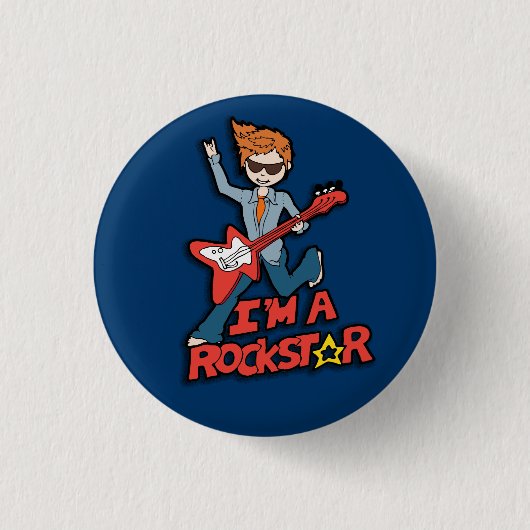 Rockstar Gitarrenboy Button (Vorderseite)