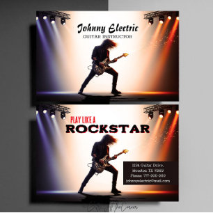 Rockstar-Gitarrenlehrer Visitenkarte