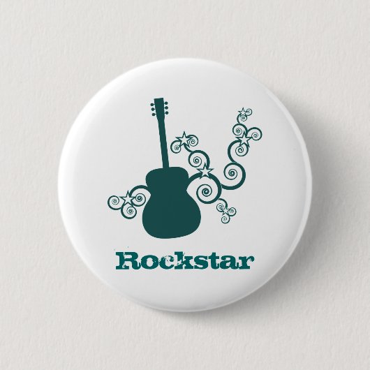 Rockstar Gitarrenschaltfläche, dunkel Aquamarin Button (Vorderseite)
