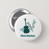 Rockstar Gitarrenschaltfläche, dunkel Aquamarin Button (Vorne & Hinten)
