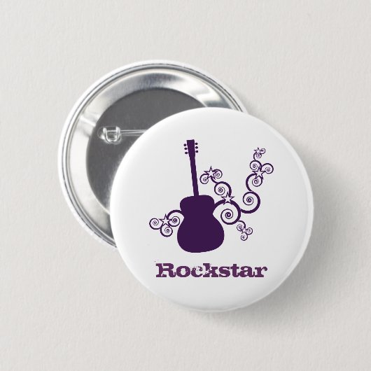 Rockstar-Gitarrenschaltfläche, Lila Button (Vorne & Hinten)