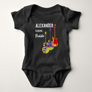 Rockstar-Gitarrist bunte Gitarre Baby Strampler