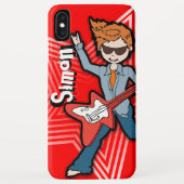 Rockstar guitar boy red custom name Case-Mate iPhone hülle (Rückseite)