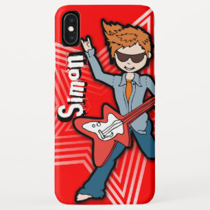 Rockstar guitar boy red custom name Case-Mate iPhone hülle