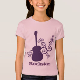 Rockstar Guitar Girl's T - Shirt, Lila T-Shirt